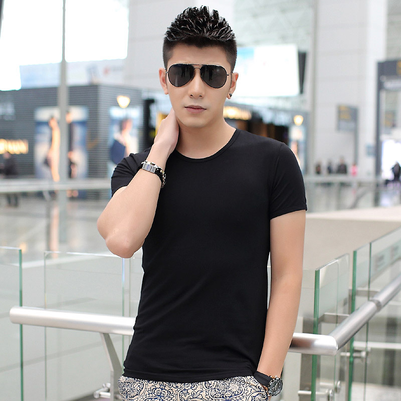 Classic Solid Color Men' Shoulder T shirt Men's Summer - Temu