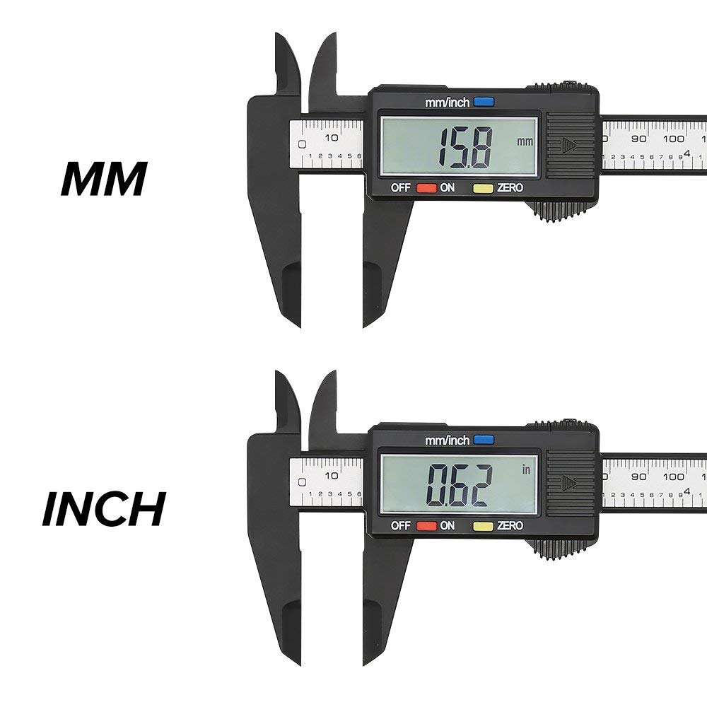 Calibre digital, regla de calibrador digital electrónica con mordaza larga,  herramienta de calibrador de medición electrónica digital (5.906 in)