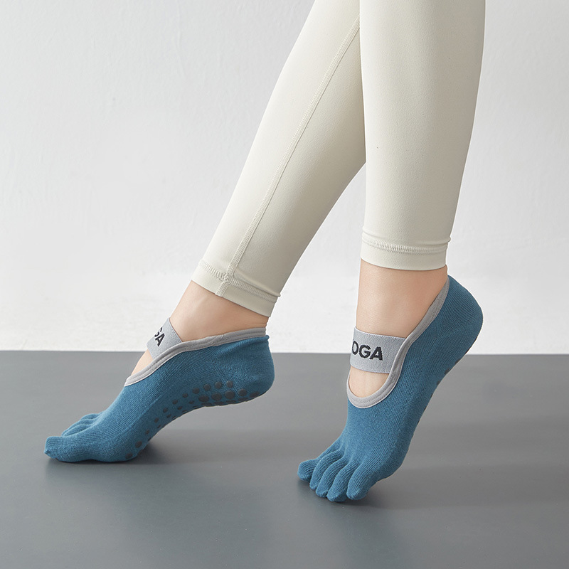 Non Slip Grippers Socks Five Toe Split Backless Boat Socks For Yoga Barre Ballet