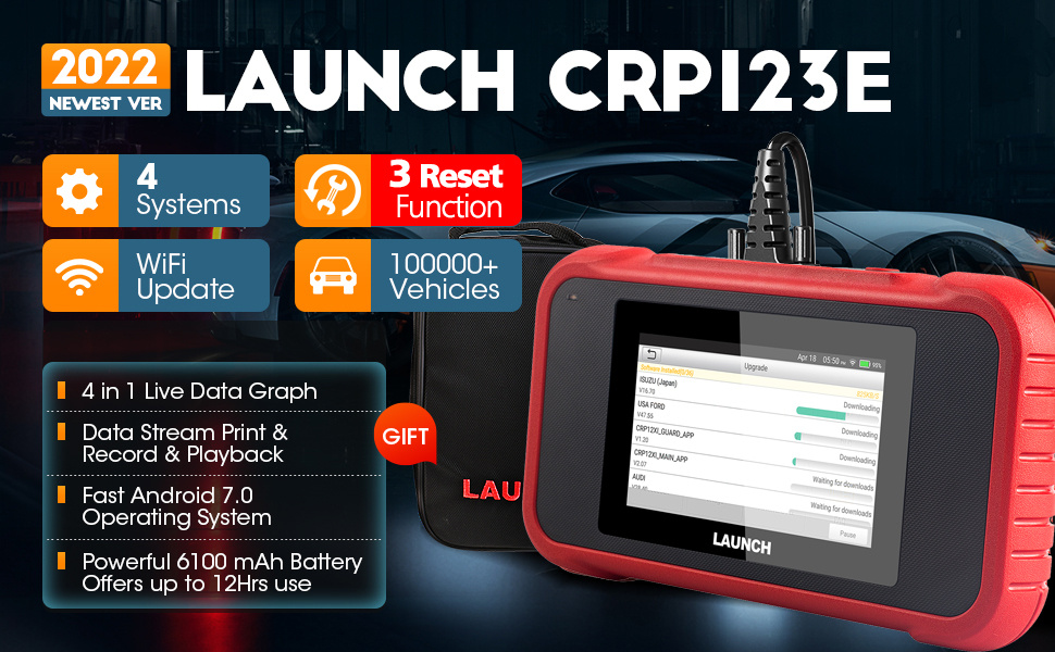 Launch CRP123E OBD2 Code Reader Diagnostic Tool with 3 Reset Function