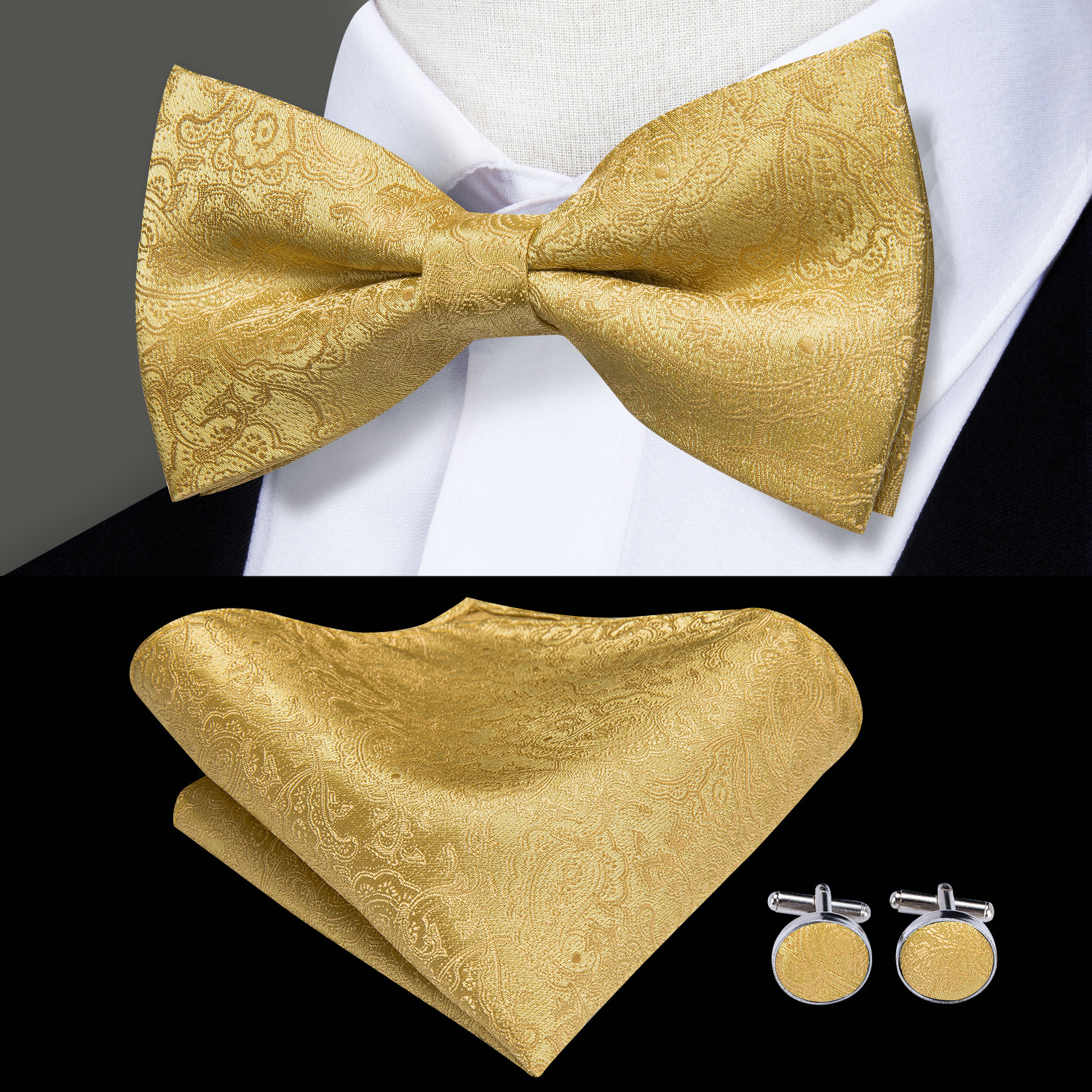 Men's Tie Gift Box Sets Tie Pocket Square Cufflinks Tie - Temu