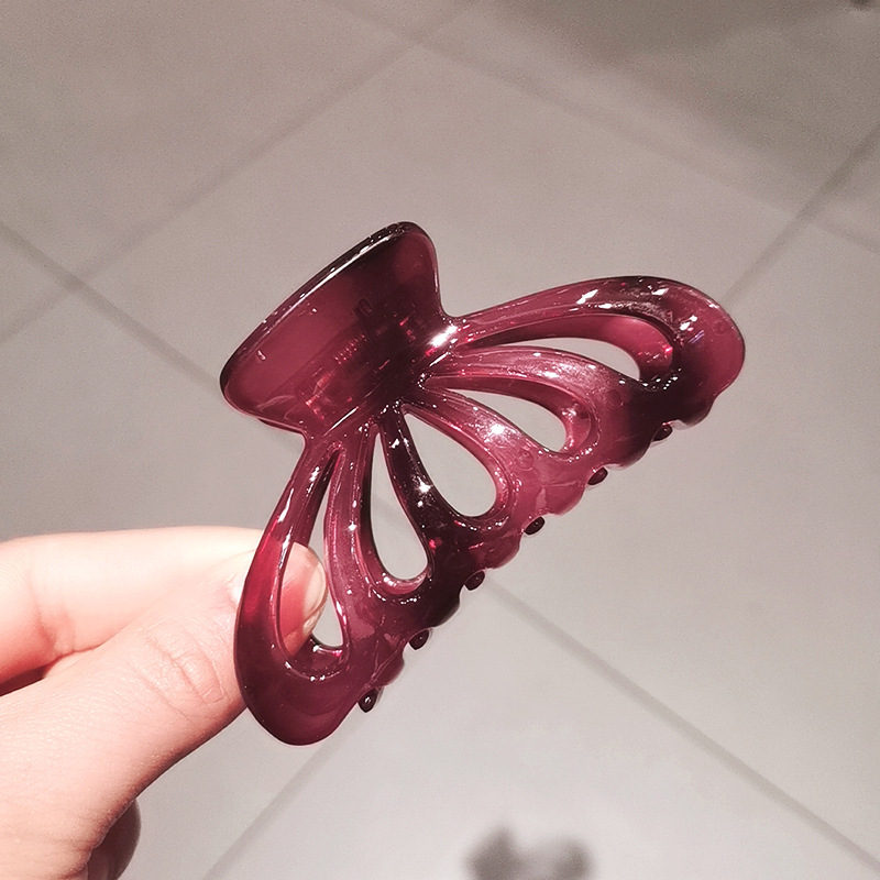 Plastic Colorful Clear Hair Claw Clip Non-slip Grip Hair Jaw Clip For Thick Hair Accessories