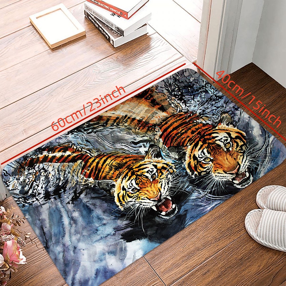 1pc Tigers Pattern Floor Mat Wild Animal Painting Area Rug Non Slip Indoor  Carpet For Home Living Room Decor - Home  Kitchen - Temu Canada