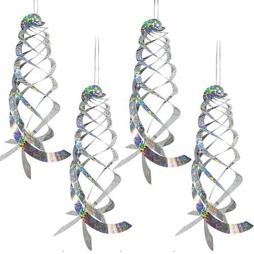 2d flat 3pcs 4pcs 5pcs 6pcs 8pcs hanging reflective bird deterrent repellent spiral reflectors drive pigeons geese away from house garden swimming pool