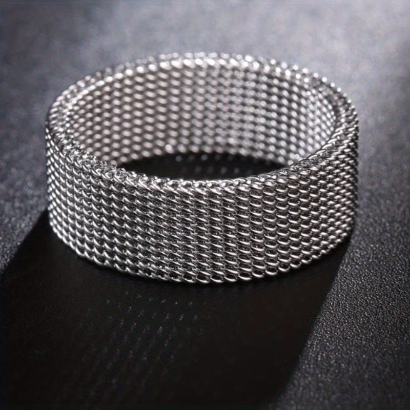 Men's Variable Grid Mesh Band Ring