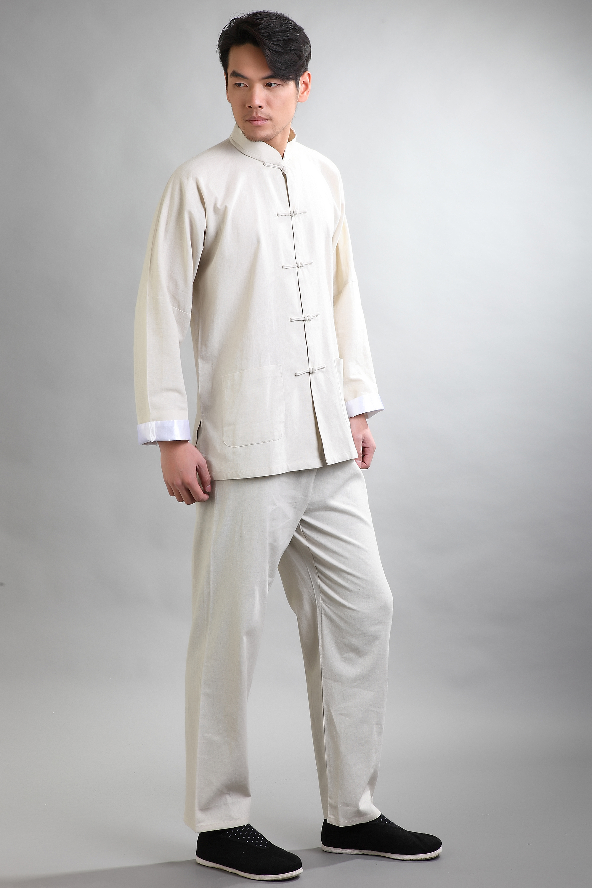 Men's Outfit Set Long Sleeve Button Lapel Shirt Solid - Temu