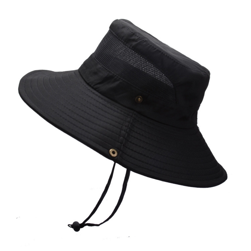 Men's Sun Hat UPF 50+ Wide Brim Bucket Hat Windproof Fishing Hats 