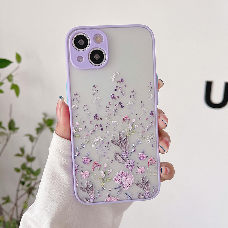 floral graphic print protective phone case for iphone series details 0