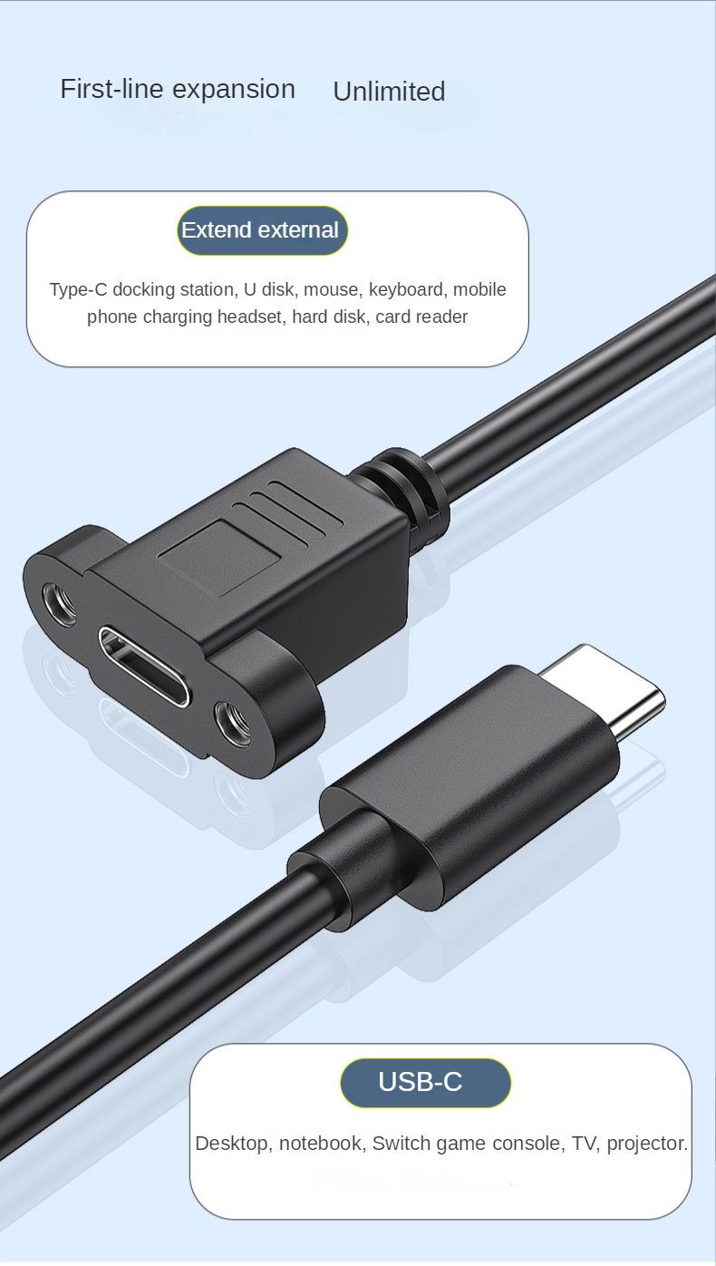 Panel Mount Usb C Extension Cable