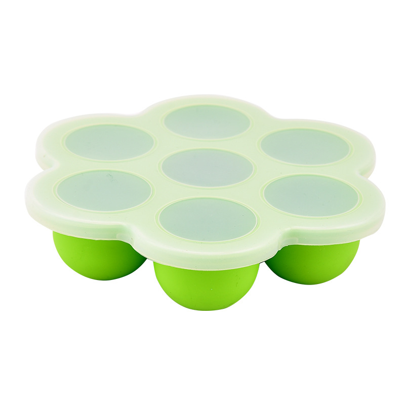 7 Holes Reusable Silicone Baby Food Freezer Tray Crisper Egg Bite