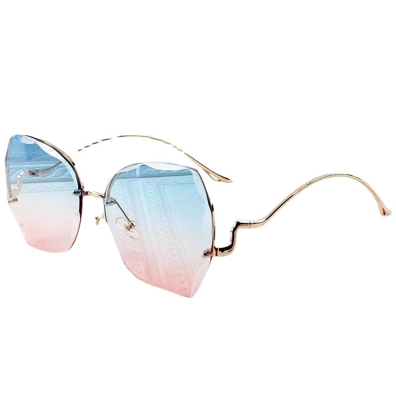 Gradient Lens Sunglasses Polygon Frame UV Protection