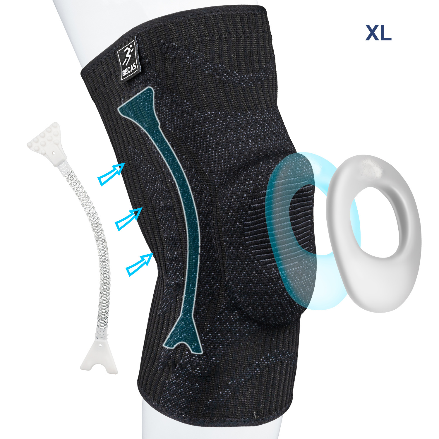  Bodyprox Knee Brace with Side Stabilizers & Patella Gel Pads  for Knee Support : Health & Household