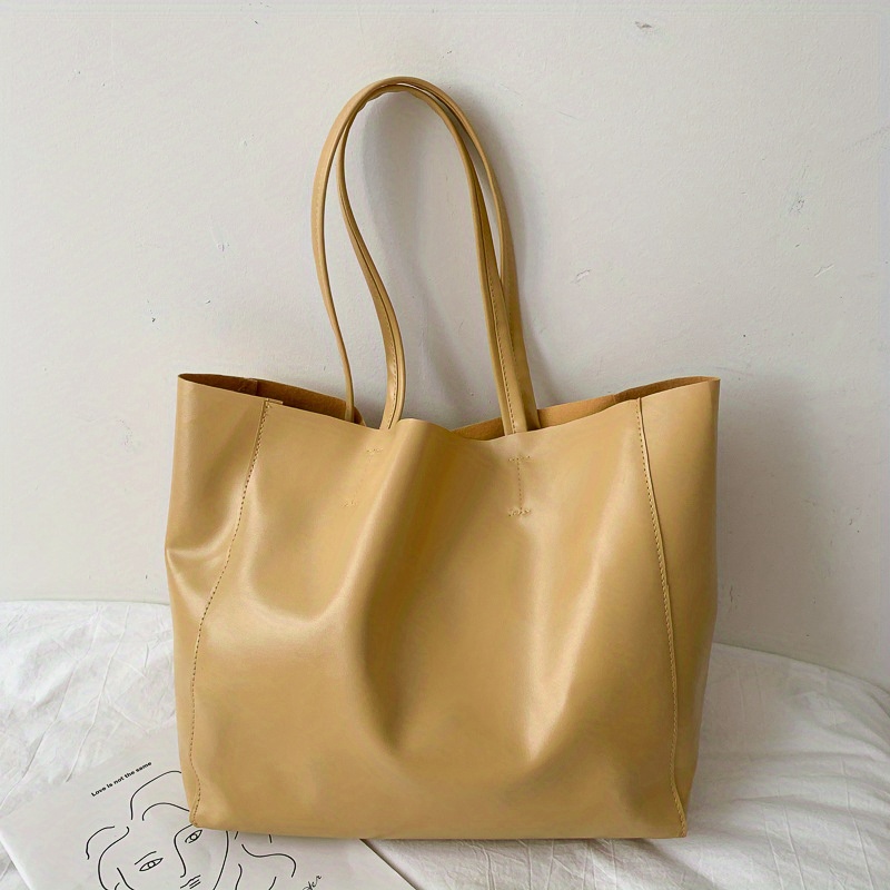 Large Capacity Minimalist Solid Color Women's Shoulder Bag