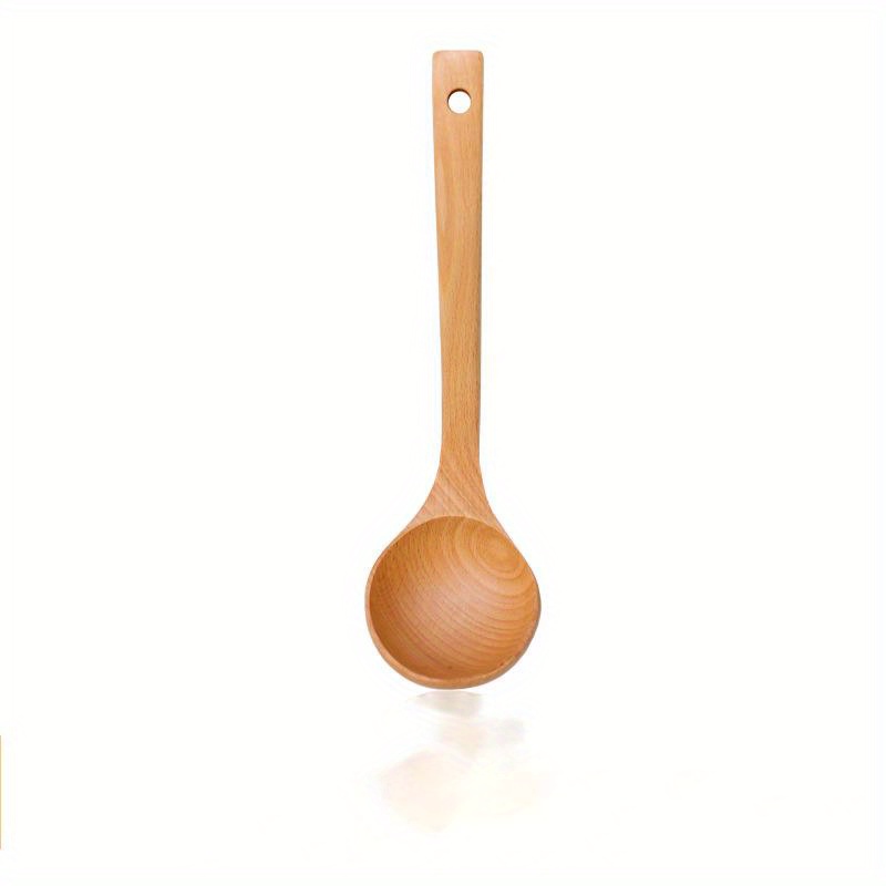 Utensilios de madera para cocinar, cucharas de madera de mango largo  inclinado de cola larga, juego …Ver más Utensilios de madera para cocinar