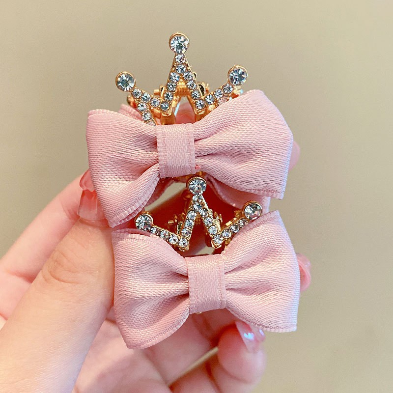 CHL-STORE Infant Hair Clips: Cute Cloth Hair Accessories for Babies Pink Crown Strawberry