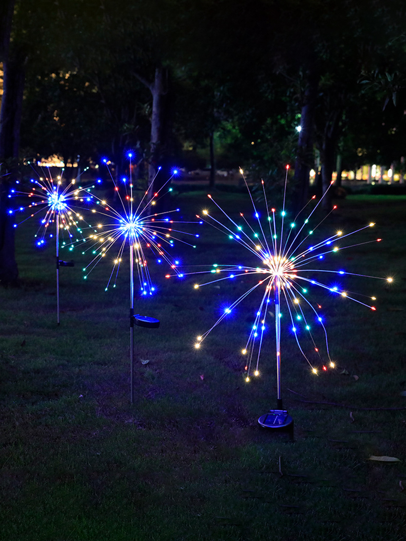 Solar Firework Lights Landscape Path Lights Outdoor Inserted - Temu