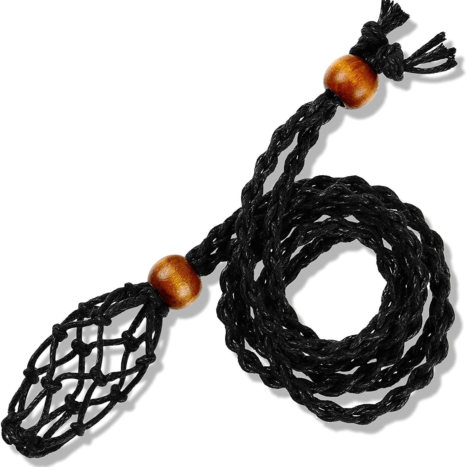 DTREEL Cordón para collar de cristal, 1 collar de piedra vacía y soporte  para pulseras, cordón ajustable para collar de piedra de cuarzo para  amuleto