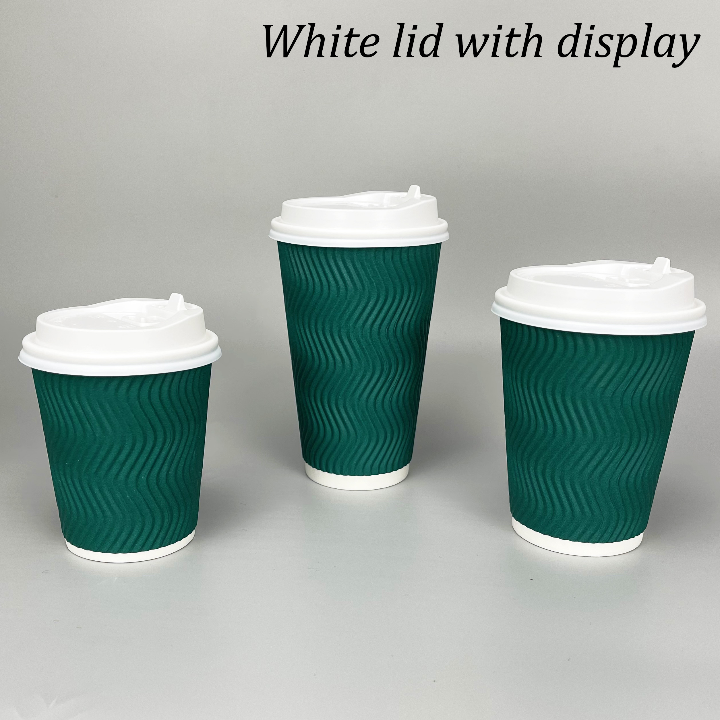 Disposable Coffee Cups - 16oz Insulated Paper Hot Cups - White