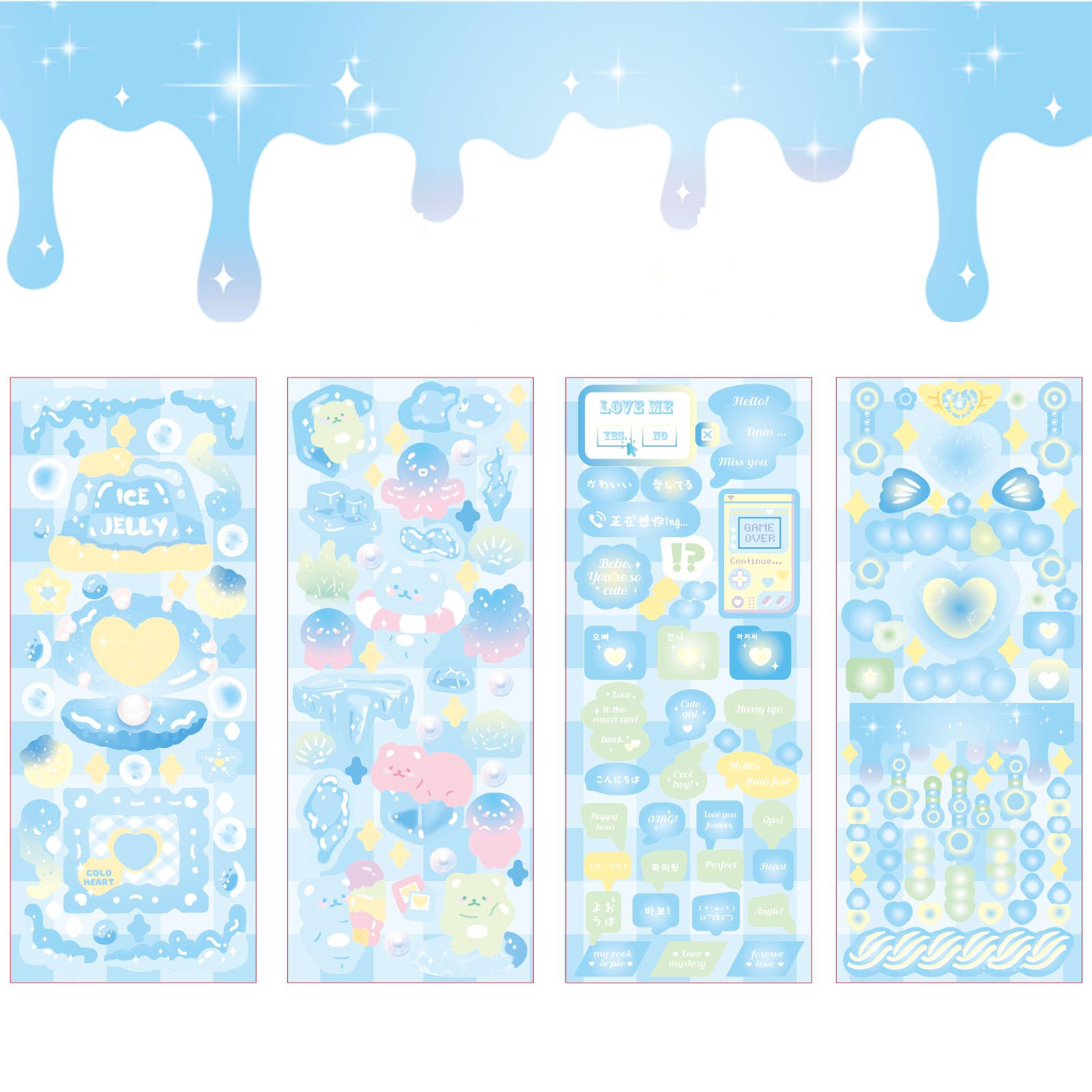 Glitter Cute Scrapbooking Photocard Decorative Stickers For - Temu