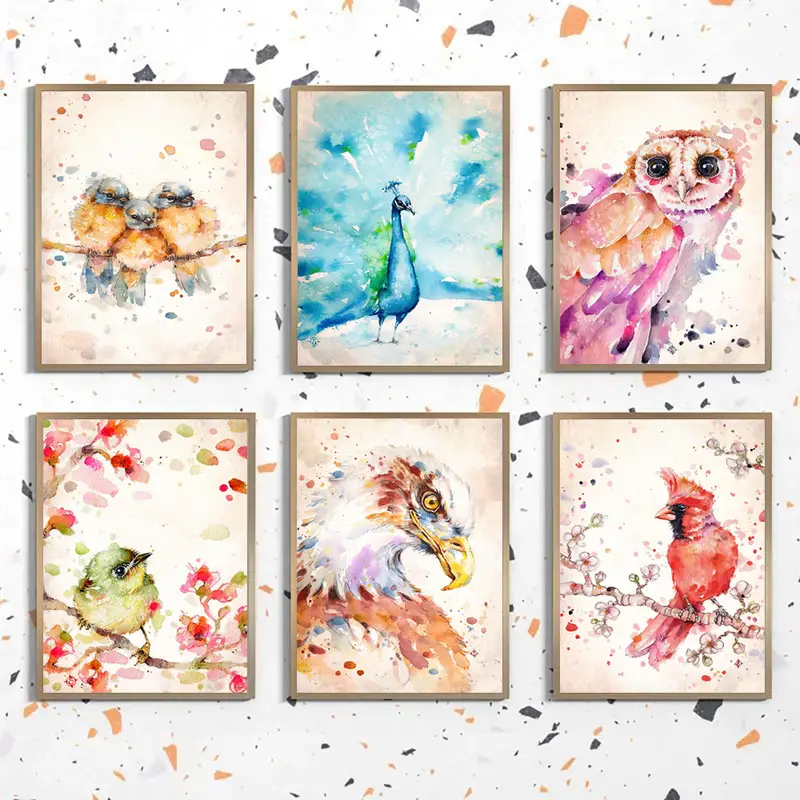 1pc Wall Art Canvas Parrot Peacock Birds Print Painting Home Decoration Modular Picture Posters Wildlife Prints Modern Living Room Decor
