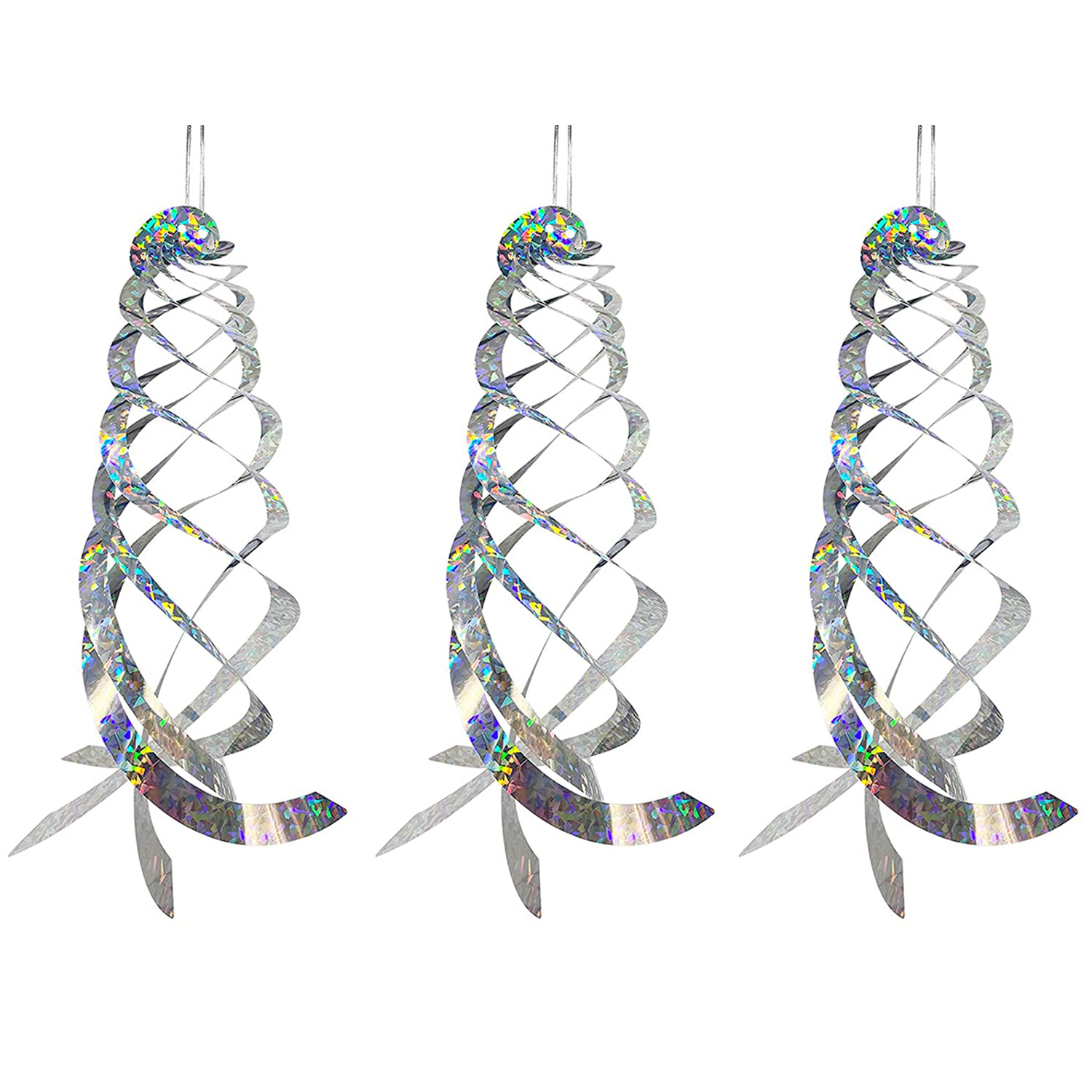 TEMU 2pcs/3pcs/4pcs Bird Repellent Spiral Reflectors 15.8in Hanging Reflective Bird Deterrent Device Birds Woodpeckers Pigeons Geese Away From The