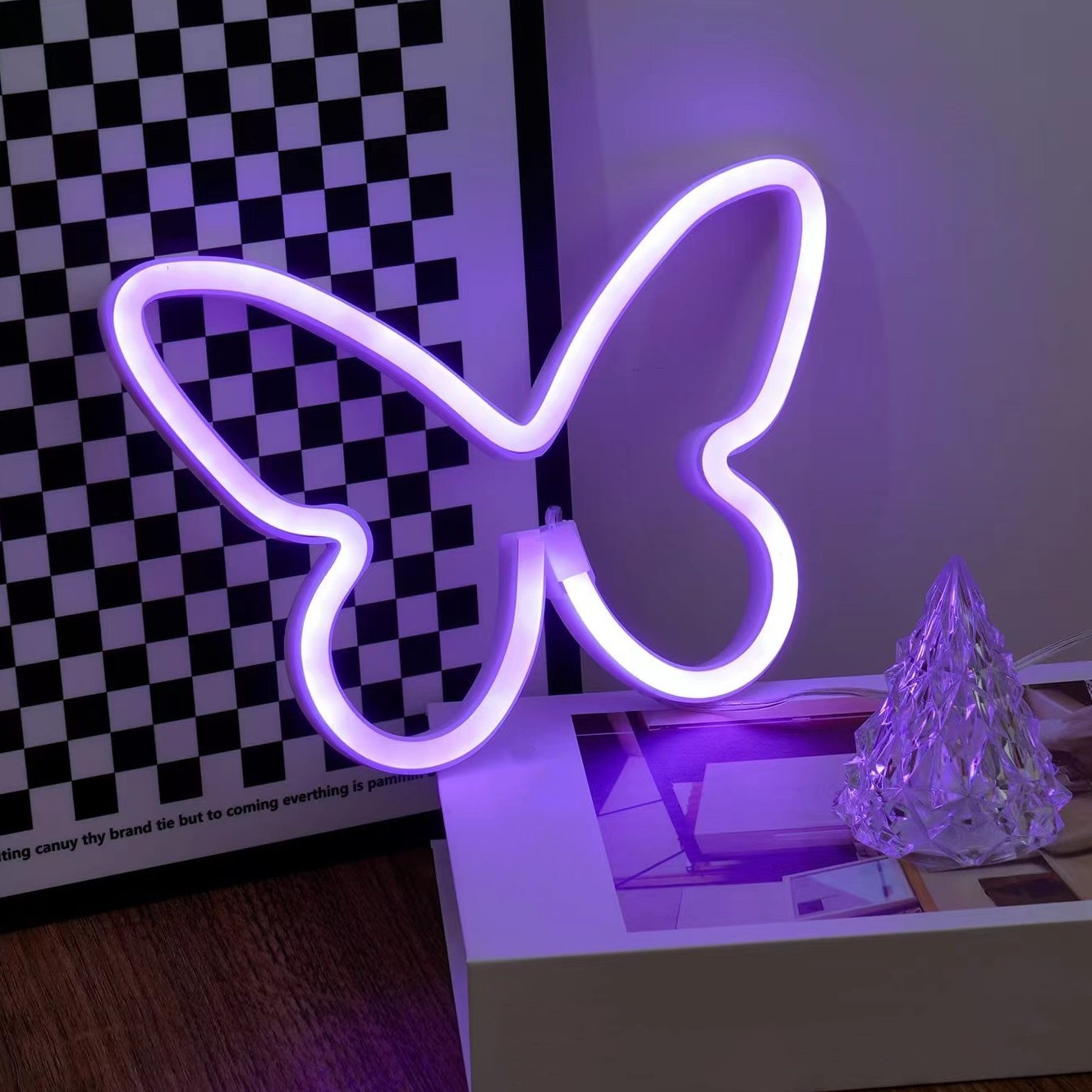 Luces De Neon Led Lampara Decorativa Rigida 6 Figuras Deco Pilas Usb