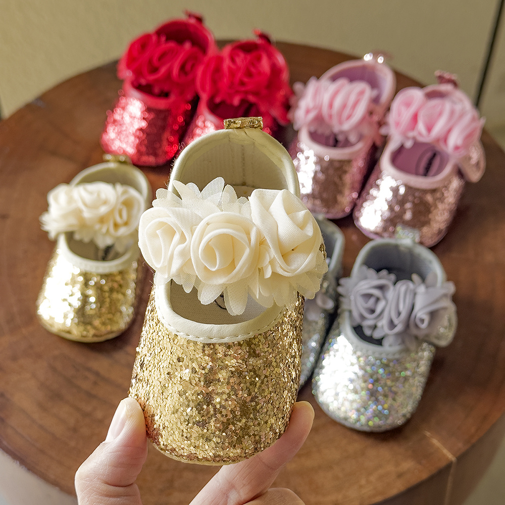 Gold glitter shoes hot sale baby girl