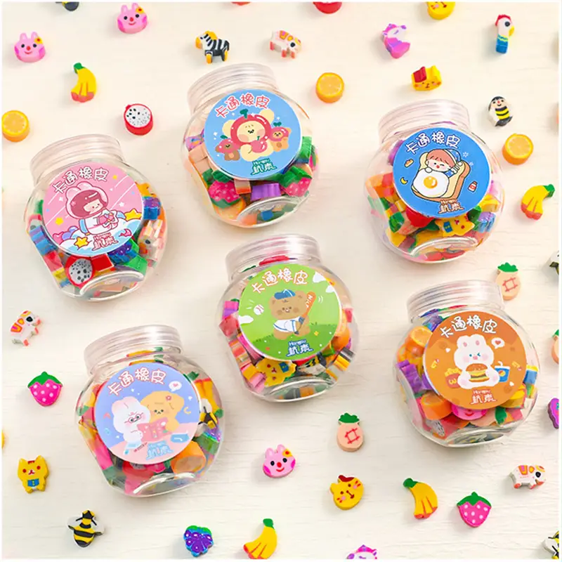 Cute Animal Fruit Mini Erasers Perfect School Supplies - Temu