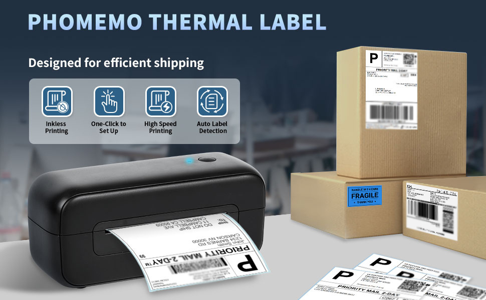 shipping label printer black thermal label printer 4x6 commercial direct desktop address barcode label printer inkless label maker details 0