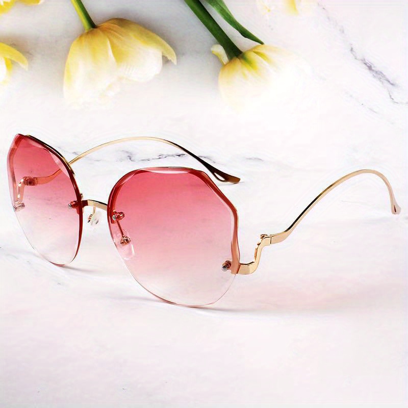 Gradient Lens Sunglasses Polygon Frame UV Protection