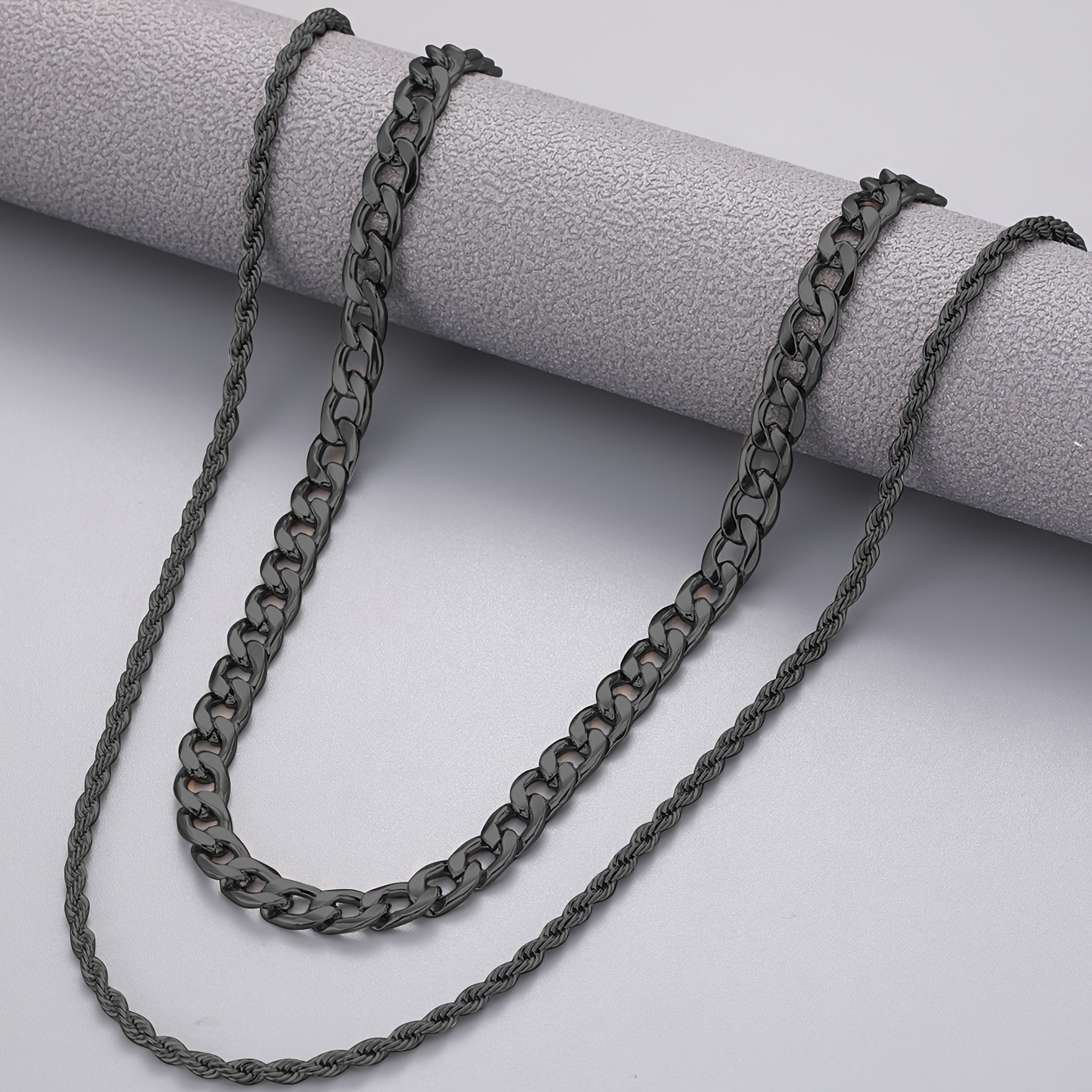2pcs Men's Stainless Steel Necklace Set