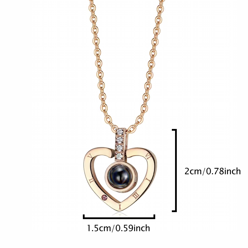 projection necklace i love you 100 languages pendant jewelry for lover girlfriend couple romantic cute accessories details 3