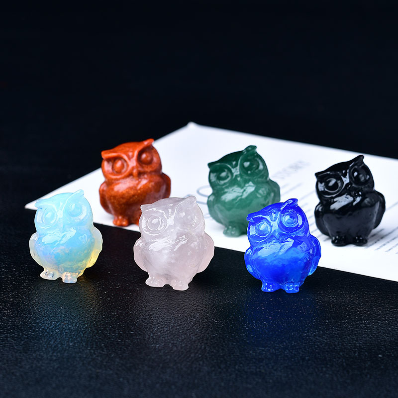 1шт кристалл вырезанная сова кристалл подарок камень домашний декор детали 1