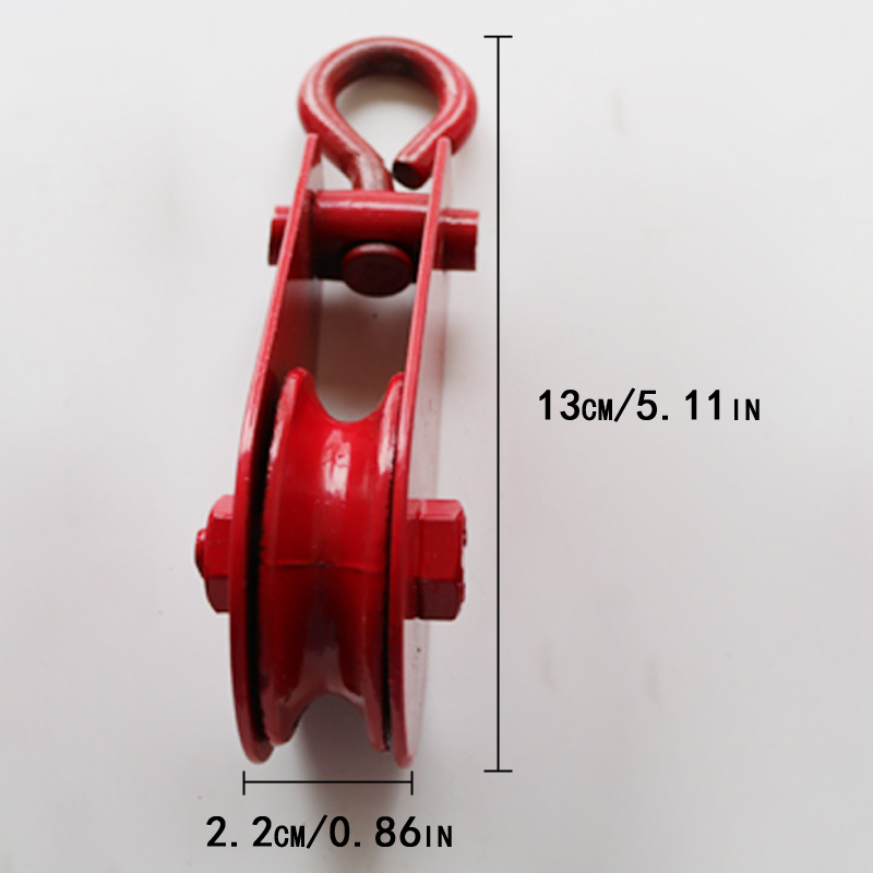 Lifting Single Wheel Pulley Ring Type Hook Type Metal Red - Temu