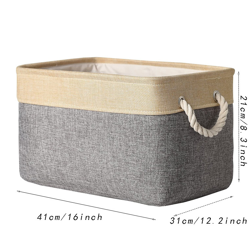 Collapsible Storage Boxes Linen Fabric Storage Baskets - Temu