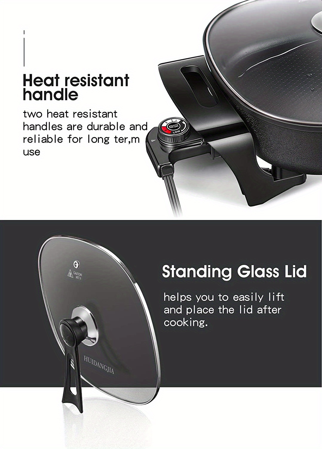 Upgrade Your Kitchen With This Premium Electric Skillet - Non Stick, Glass  Lid & 1360 Watts - Temu