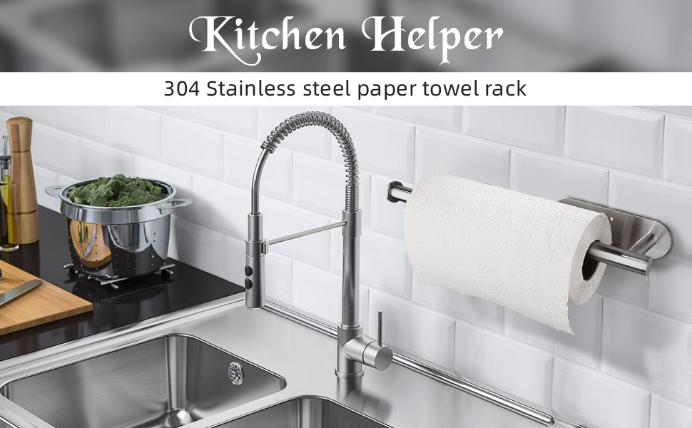 Stainless Steel Under Cabinet Paper Towel Holder - Self-adhesive Wall  Mounted - Long And Short Sizes Available For Kitchen, Pantry, Sink, And  Bathroom - Easy To Install And Convenient To Use - Temu