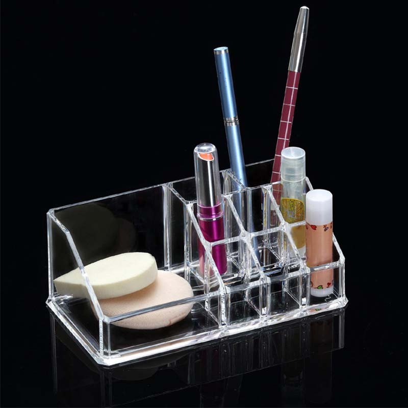 Sooyee Clear Makeup Organizer,9 Spaces Vanity Organizer Cosmetic Display  Cases for Lipstick,Makeup Brushes and Skin Care Products,Plastic Makeup