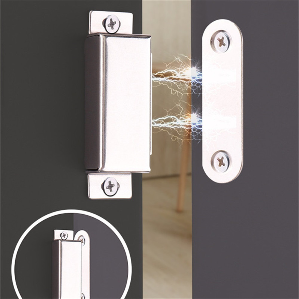Cerradura magnética para puerta de armario, de acero inoxidable, con fuerte  magnético, para muebles, paquete de 4