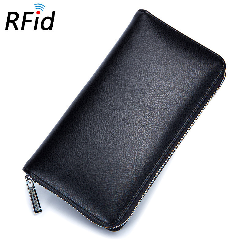 Women's Long Solid Zipper Clutch Wallet Card Slots Coin Purse