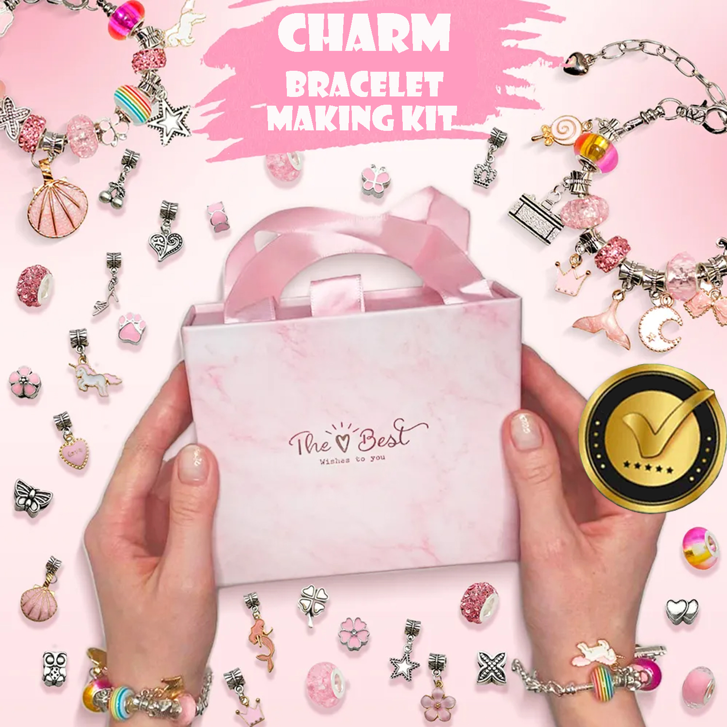 Charm Bracelet Making Kit, Jewelry Making Supplies Beads,Unicorn/Mermaid  Crafts Gifts Set