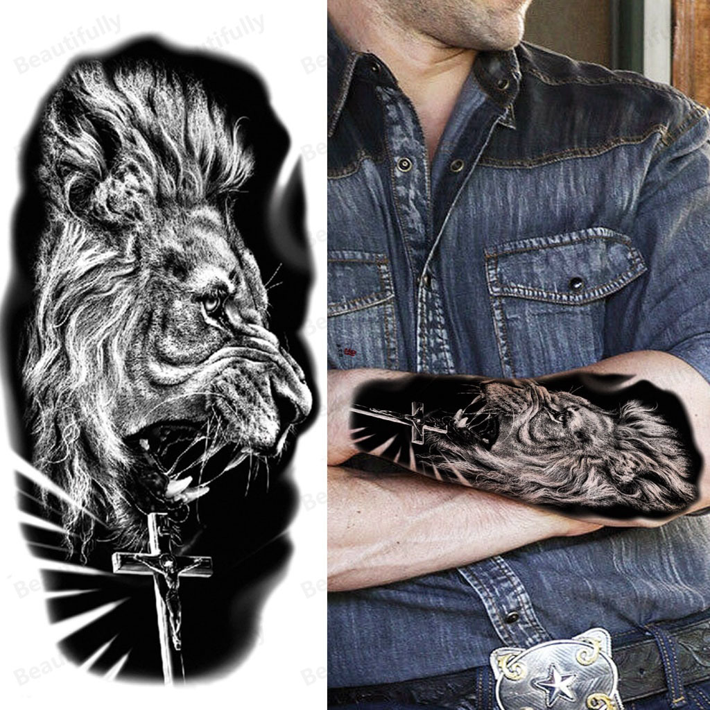 Waterproof DIY Forest Design Fake Temporary Tattoo Wolf Sexy Women Body Art  Arm Tattoos Paper For