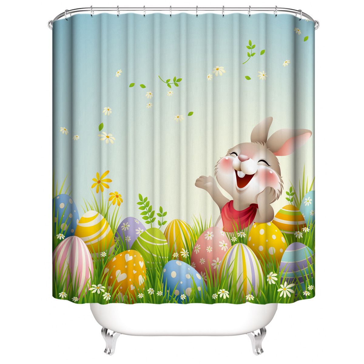 1pc Easter Rabbit Cartoon Cute Shower Curtain Polyester Bathroom Curtain  Hotel Bathroom Bath Tub Waterproof Curtain With Hooks | Check Out Today's  Deals Now | Temu