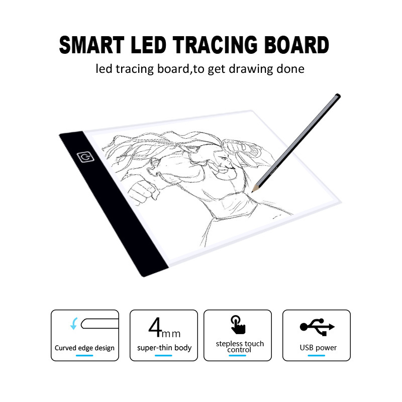 Imentha Light Pad Drawing A5 Tracing Light Table LED Copy Board Ultra-Thin Display Pad Brightness Adjustable Stencil Artist Art Traci