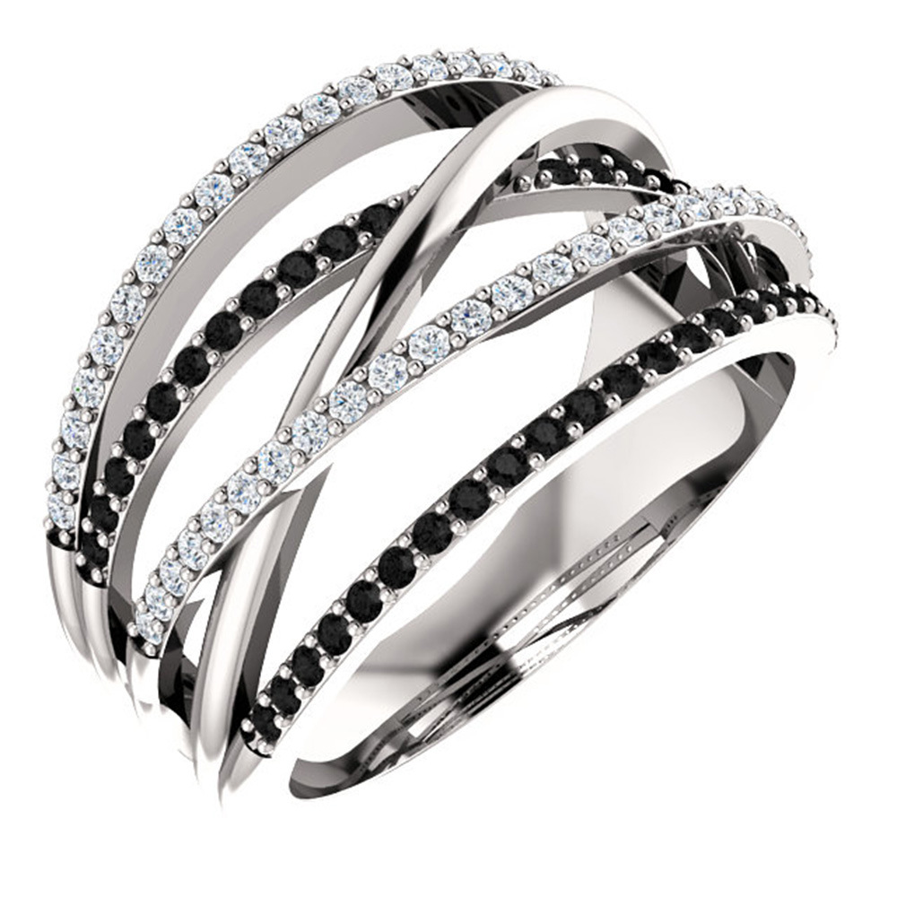Black Synthetic Zirconia Ring Anniversary Gift Engagement Wedding Rings Jewelry Gift For Women Ladies