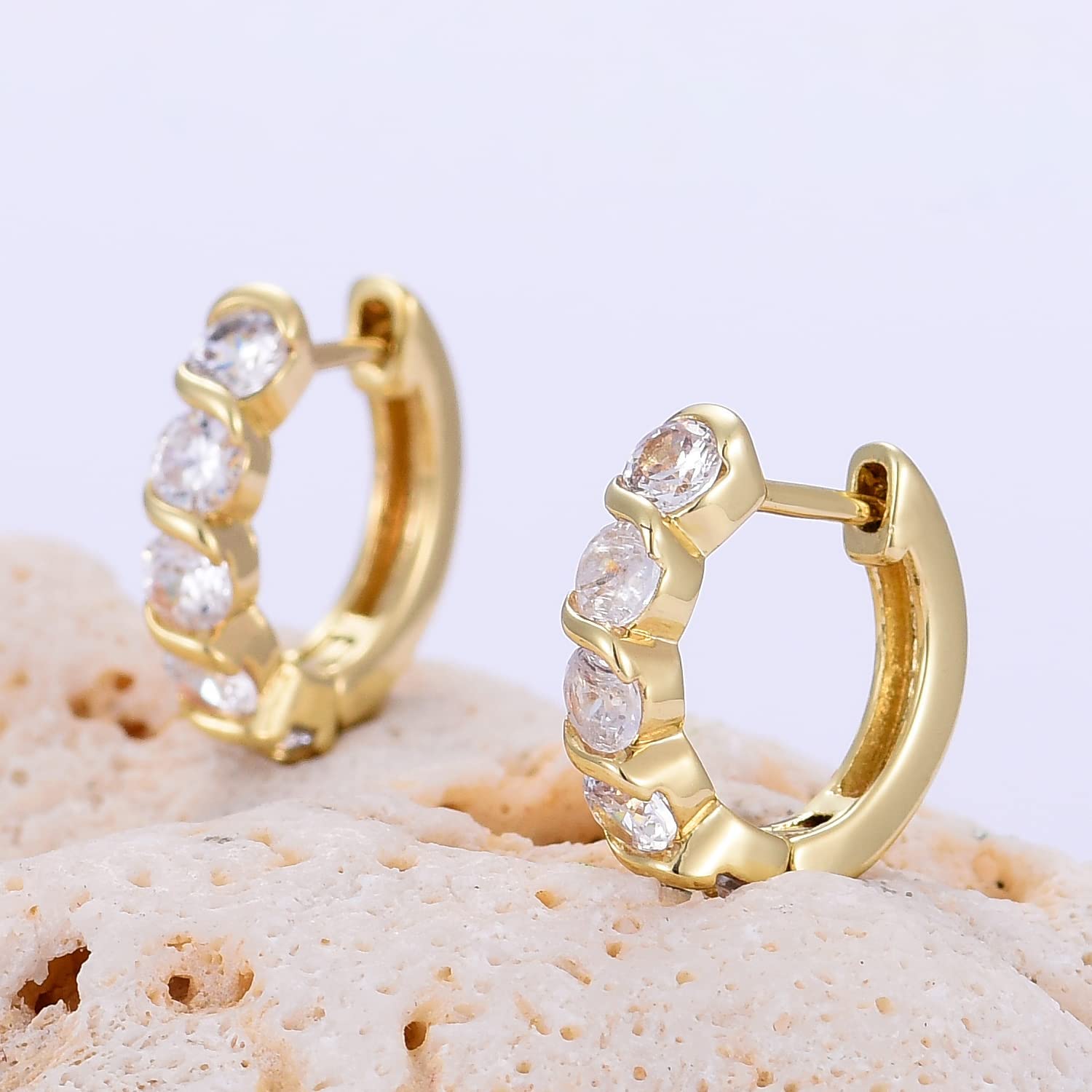  14k Gold Plated Brass Small Plain Hoop Huggie Baby Girls  Earrings: Clothing, Shoes & Jewelry