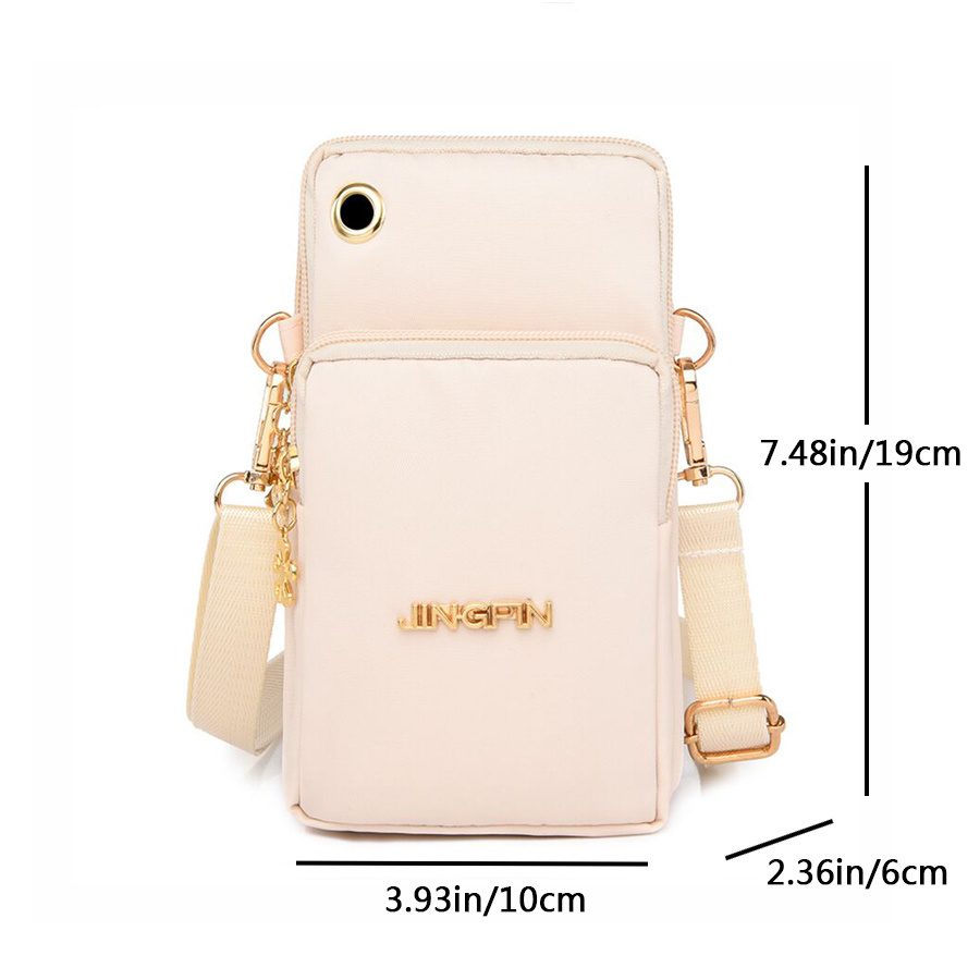 Letter Detail Phone Bag, Women's Fashion Zipper Crossbody Bag