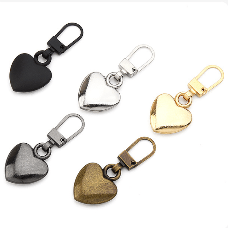 Zipper Pull Repair Charm Heart Rustic Bronze - for Repair or Decorate Shoes, Purses, Keychains + More | Accessories