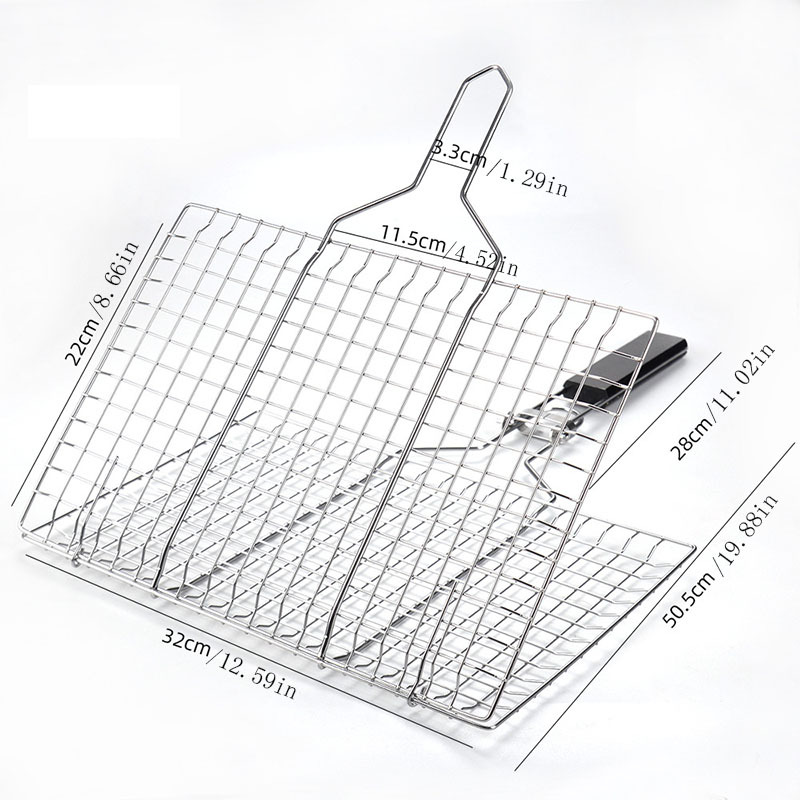  Steel Wire Fish Basket Portable Foldable Collapsible