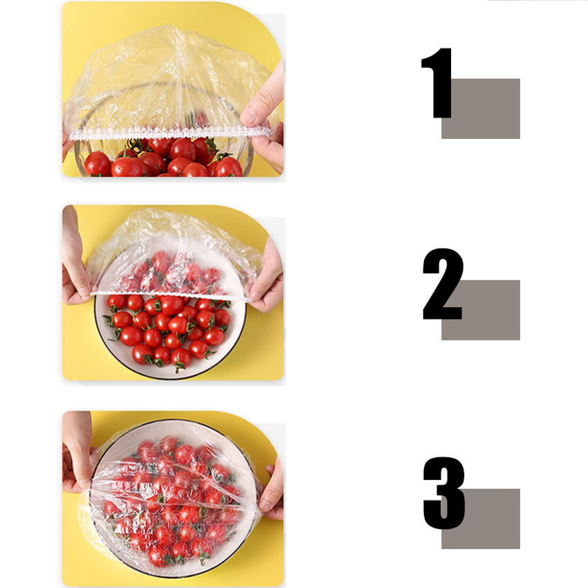 Dropship 100-300pcs Disposable Food Cover Bag Plastic Wrap Elastic